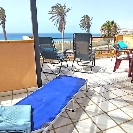 Flat Blue Ocean, Beachfront, Sea View, 1 Bedroom, Livingroom, Fast Internet Costa Calma