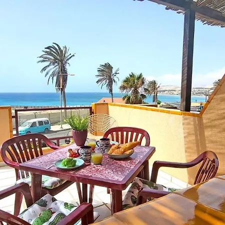 Flat Blue Ocean, Beachfront, Sea View, 1 Bedroom, Livingroom, Fast Internet * Costa Calma