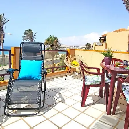 Flat Blue Ocean, Beachfront, Sea View, 1 Bedroom, Livingroom, Fast Internet Apartment Costa Calma