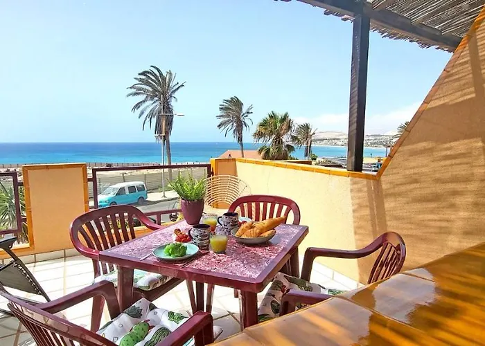 Flat Blue Ocean, Beachfront, Sea View, 1 Bedroom, Livingroom, Fast Internet * Costa Calma