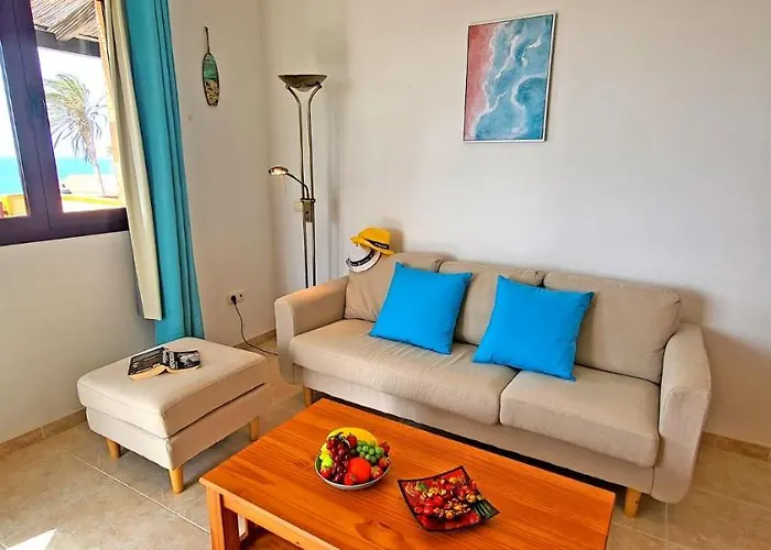Flat Blue Ocean, Beachfront, Sea View, 1 Bedroom, Livingroom, Fast Internet * Costa Calma
